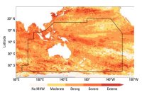 Copernicus - areas affected by marine heatwaves 2024